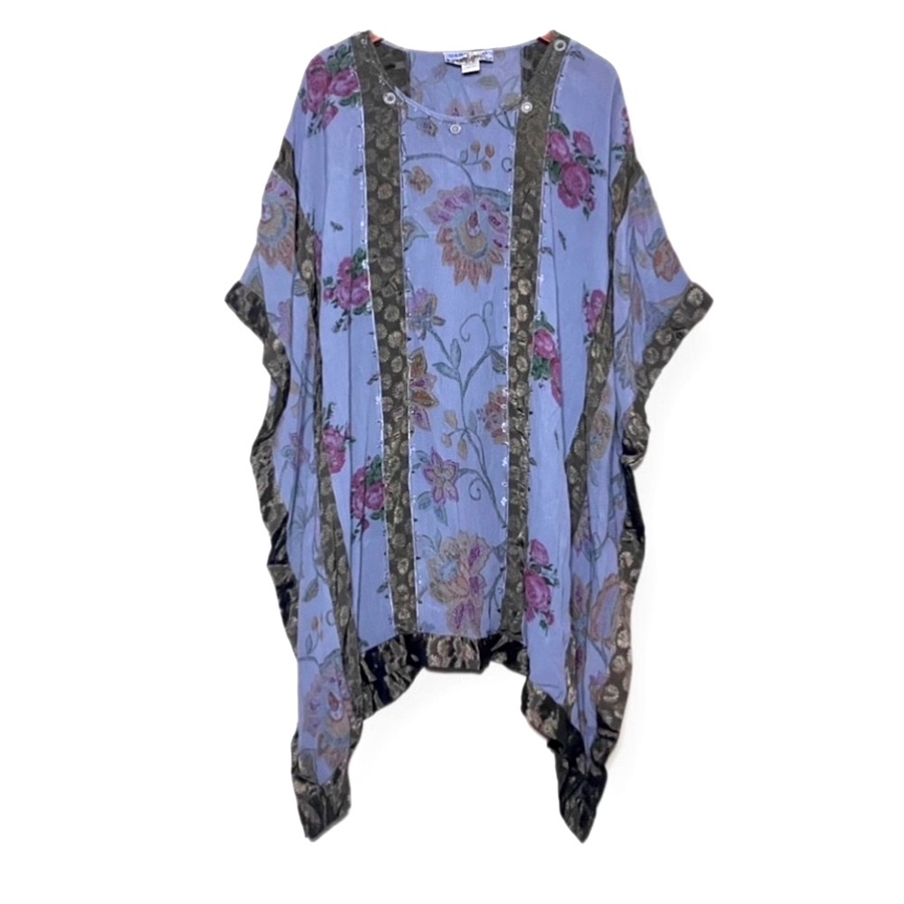 TIENDO HO Floral Beach Tunic Coverup